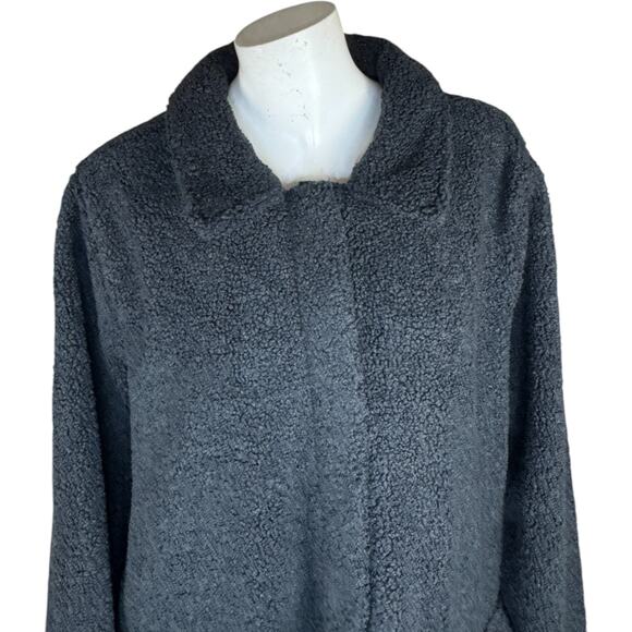 Susan Graver Weekend Polar Fleece Button Front Jacket Black X-Large NWOT - Picture 7 of 13